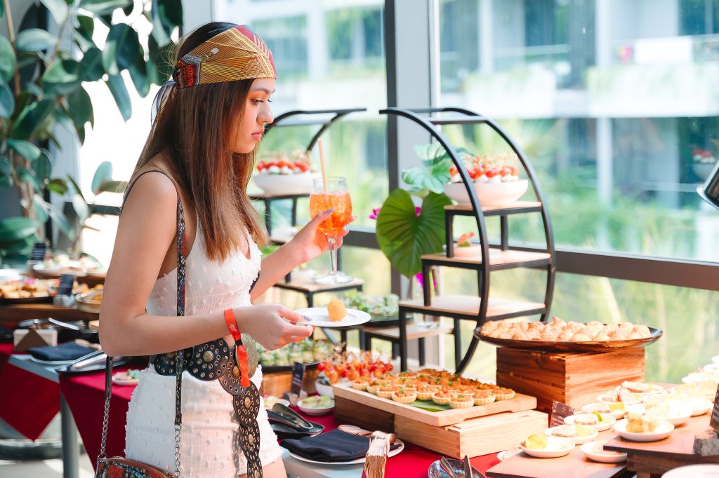 Premium buffet with live carving station at a Phuket corporate gala dinner