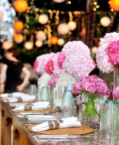 Rooftop party in Phuket with cocktail bar, canapés and city-sea skyline